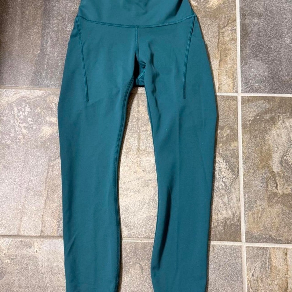 Lululemon Wunder Train High-Rise Crop with Pockets 23" Storm Teal - Picture 2 of 5